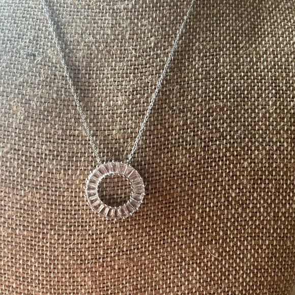 Elegant Silver Necklace with lab created white sapphire - Picture 6 of 9